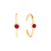 Ruby Bezel Earring Cuffs