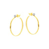 Two-Tone Open End Hoop Earrings with 1/15tcw Diamond Bezel