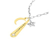 Sterling Silver Thankful Paper Clip Chain Charm Necklace