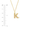 Block Lined Initial 'K' with Diamond Necklace