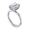 14K White Gold Emerald Cut Solitaire Diamond Engagement Ring