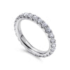 14K White Gold French Pavé Set Diamond Eternity Band