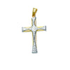 Two-Tone Polished and Diamond-Cut Cross Pendant