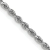14K White Gold 1.5mm Diamond-Cut Rope Chain Anklet