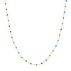 Cobalt Enamel Bead on Piatto Chain