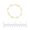 Two-Tone Puffed and Diamond-Cut Oval Link Bracelet