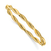 14K Polished and Textured Twist Bangle