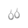 Plated Sterling Silver Open Oval Dangle Earrings