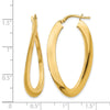 14K Polished Twisted Oval Hoop Earrings
