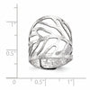 Sterling Silver Rhodium-Plated Adjustable Ring