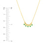 Mini Emerald Bezel and Bead Station Necklace