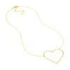Slanted Oversized Wire Heart Adjustable Necklace