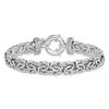 Sterling Silver Polished and Textured CZ Bracelet