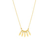 Mini Bezel Leaf Drop and Bead Necklace