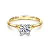 14K White-Yellow Gold Round Diamond Engagement Ring