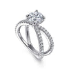 14K White Gold Split Shank Round Diamond Engagement Ring