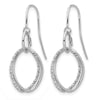 10K White Gold Polished and Textured Shepherd Hook Earrings