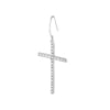 Plated Sterling Silver CZ Cross Dangle Earrings