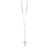 Sterling Silver and Rose Gold 3mm Rosary Necklace