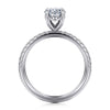 14K White Gold Oval Diamond Engagement Ring