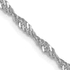 14K White Gold 1.9mm Singapore Chain Anklet