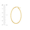 3mm x 42mm Diamond-Cut Oval Hoop Earrings