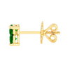 3mm Green Tsavorite Trio Stud Earrings