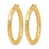 14K ForeverLite Polished and Textured Hoop Earrings