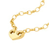 Heart Puff Mariner w/Oval Rolo Necklace