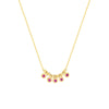 Mini Ruby Bezel and Bead Station Necklace
