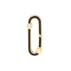 1/20tcw Diamond Black Enamel Oblong Push Lock