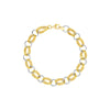 Two-Tone Textured Triple and Plain Link Bracelet