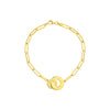 Interlocked Discs on Paper Clip Chain Bracelet
