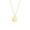 Fluted Cross Medallion Necklace