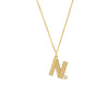 Block Lined Initial 'N' with Diamond Necklace
