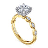 14K White-Yellow Gold Round Diamond Engagement Ring