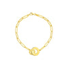 Interlocked Discs on Paper Clip Chain Bracelet