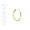 Fancy Oval Ribbed Hoop Earrings