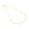 Seven Upright Staple Bars Necklace