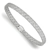 14K w/White RH-plating Fancy Stretch Bangle Bracelet