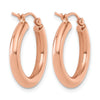 14K Rose Gold 3mm Polished Hoop Earrings