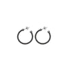 Plated Sterling Silver Beaded Hoop Earrings