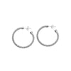 Plated Sterling Silver Beaded Hoop Earrings