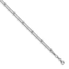 Sterling Silver Rhodium-plated Beaded 2-Strand 9 inch Plus 0.5 inch Extender - Total 9.5 inch Anklet