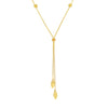 Split Chain Bead/Marquise Lariat Necklace