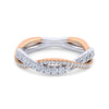 14K White-Rose Gold Matching Wedding Band