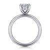 14K White Gold Oval Solitaire Diamond Engagement Ring