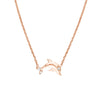 Plated Sterling Silver Mini CZ Dolphin Necklace