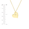 Tilted Heart with Paw Cutout Necklace