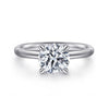 14K White Gold Round Solitaire Engagement Ring